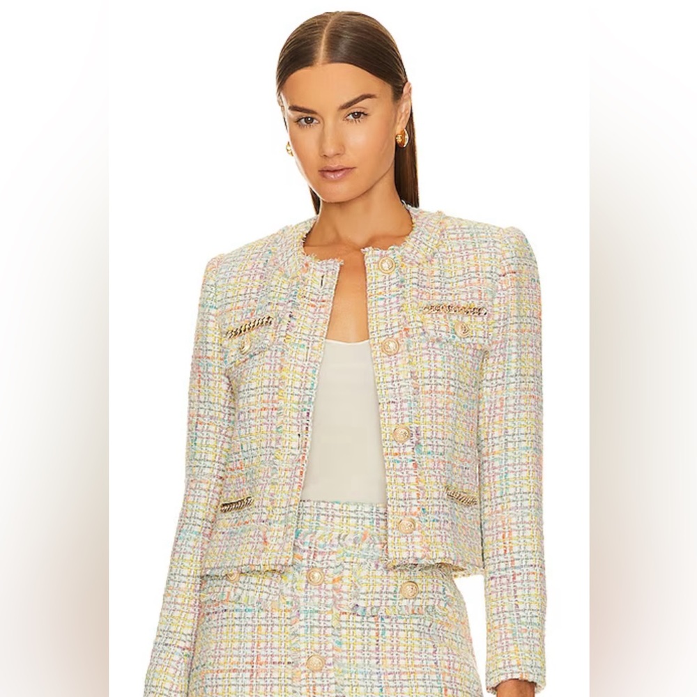 Generation Love Kristen Rainbow Tweed Jacket $395